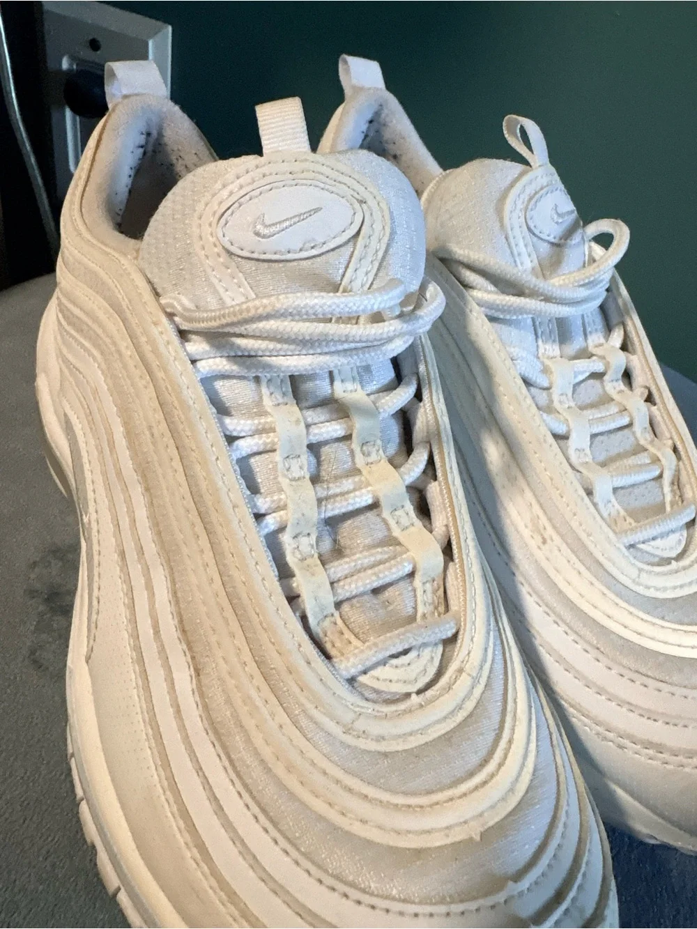 Kids 5.5Y Air Max 97 Triple White Sneakers